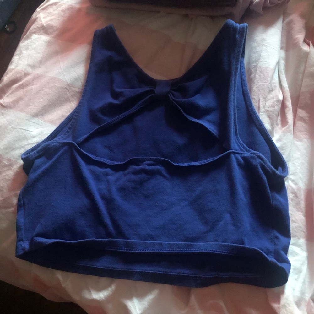 plain blue crop top